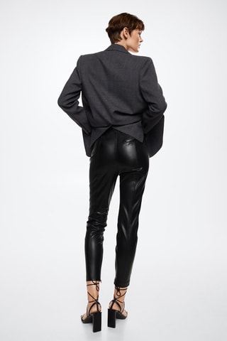 Legging similicuir ouvertures - Noir