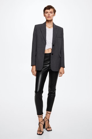 Legging similicuir ouvertures - Noir