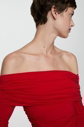 T-shirt épaules dénudées - Rouge
