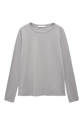 T-shirt coton manches longues - Gris