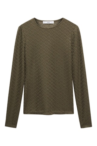 T-shirt maille texturée - Kaki