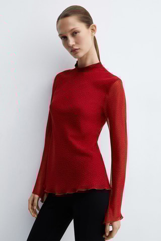 Blouse dos nœud - Rouge