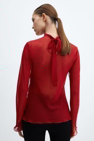 Blouse dos nœud - Rouge