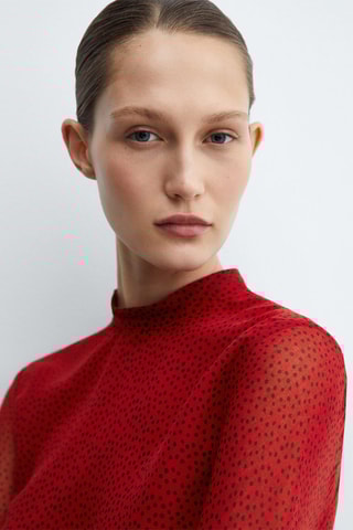 Blouse dos nœud - Rouge