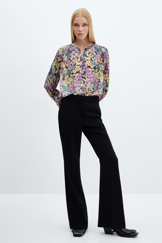 Blouse texturée fleurie - Lilas