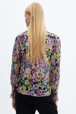Blouse texturée fleurie - Lilas