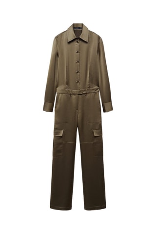 Combinaison cargo satinée - Kaki