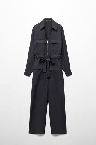 Combinaison cargo fermeture éclair - Noir