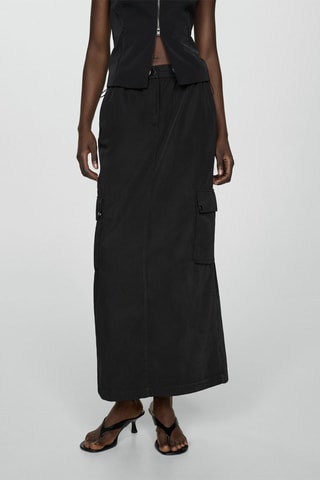 Jupe cargo longue - Noir