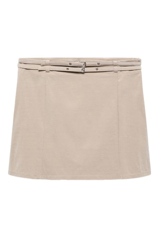Minijupe double ceinture - Marron