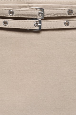 Minijupe double ceinture - Marron