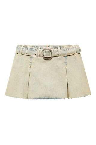 Minijupe en jean ceinturée - Bleu vintage