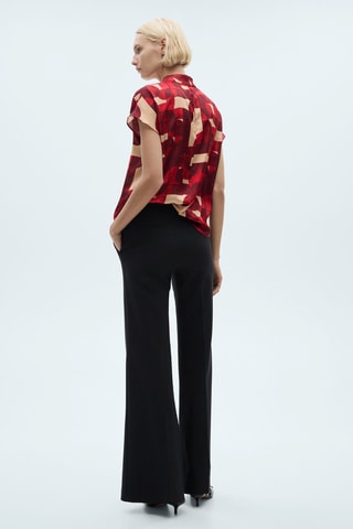 Blouse imprimée manches courtes - Rouge