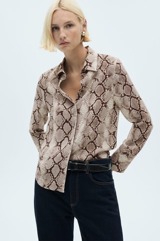 Chemise imprimée serpent - Beige