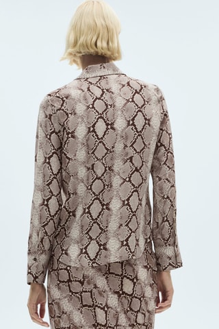 Chemise imprimée serpent - Beige