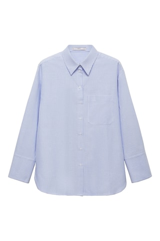 Chemise coton rayures - Bleu