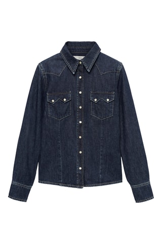 Chemise jean poches - Bleu