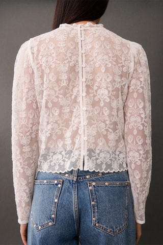 Blouse semi-transparente - Blanc