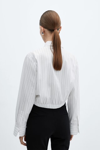 Chemise rayures nœud - Blanc