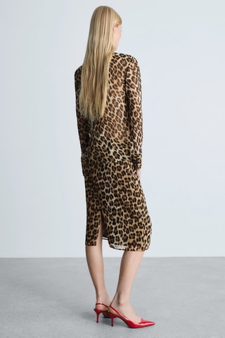 Blouse en imprimé léopard - Marron
