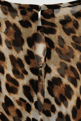 Blouse en imprimé léopard - Marron