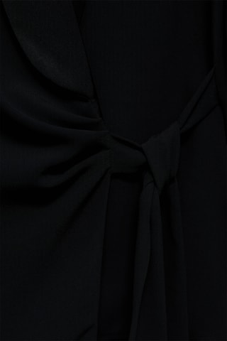 Blouse satinée nœud - Noir