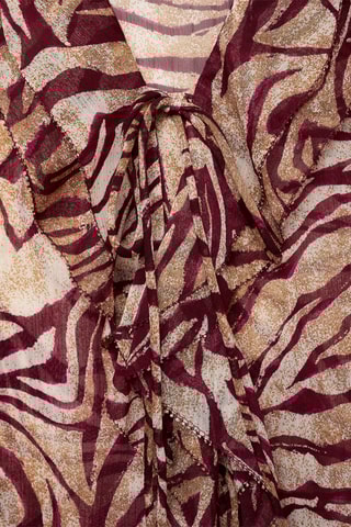 Blouse imprimée à volants - Rouge