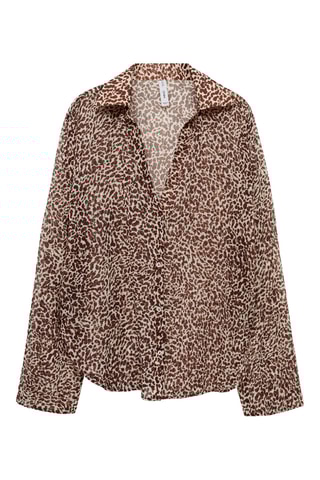 Chemise fluide léopard - Marron