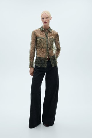 Chemise organza serpent - Beige