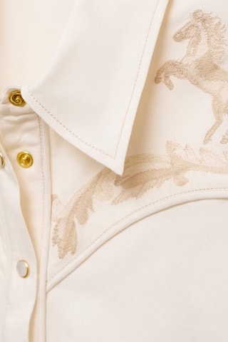 Chemise ajustée broderies décoratives - Crème