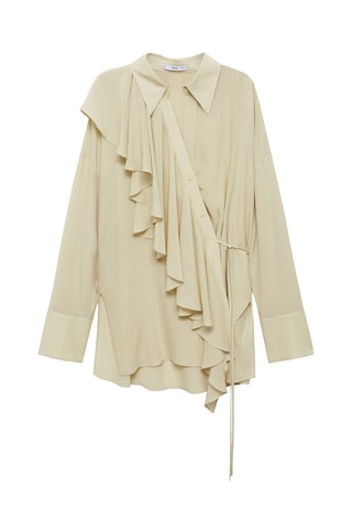 Chemise volants fermeture croisée - Vert clair
