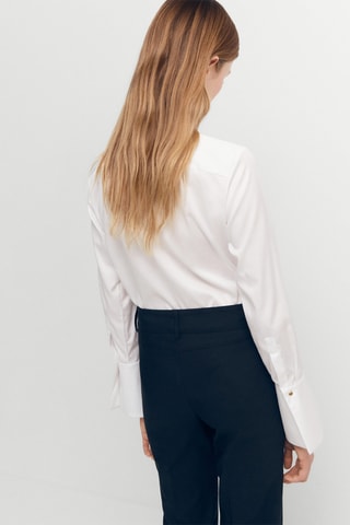 Chemise coton manches cloche - Blanc
