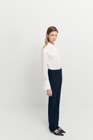 Chemise coton manches cloche - Blanc
