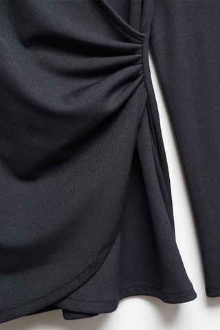 Blouse croisée col V - Noir