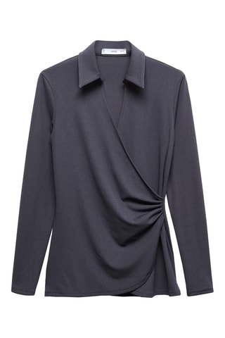 Blouse croisée col V - Noir