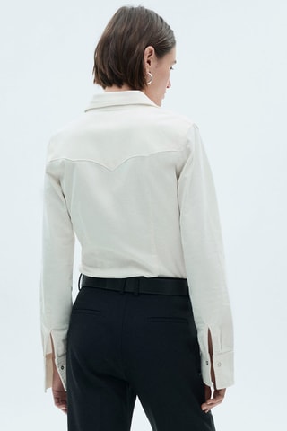 Chemise velours milleraies poches - Blanc
