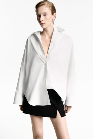 Chemisier oversize 100% coton - Blanc