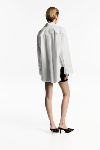 Chemisier oversize 100% coton - Blanc