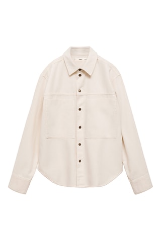 Surchemise jean poches - Crème