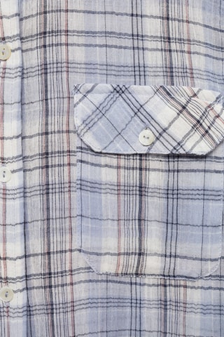 Chemise à carreaux en coton - Bleu et blanc