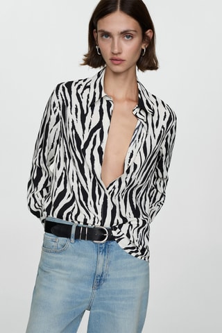 Chemise imprimée fluide - Crème