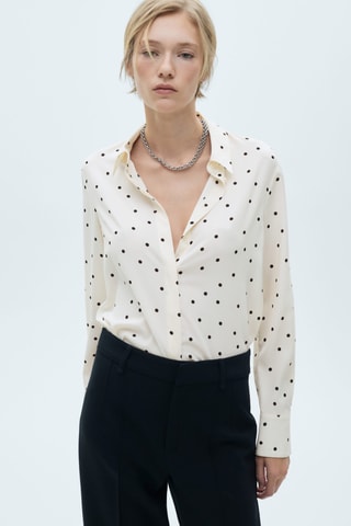 Chemise imprimée fluide - Écru