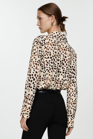 Chemise imprimée fluide - Marron