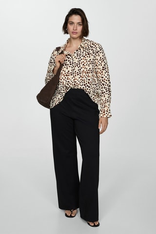 Chemise imprimée fluide - Marron