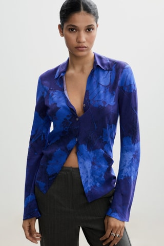 Chemise à imprimé à fleurs - Bleu