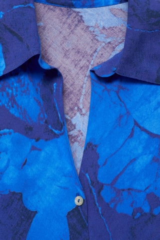 Chemise à imprimé à fleurs - Bleu