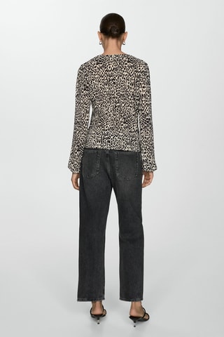 Blouse en imprimé animal - Beige