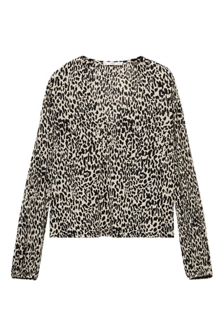 Blouse en imprimé animal - Beige