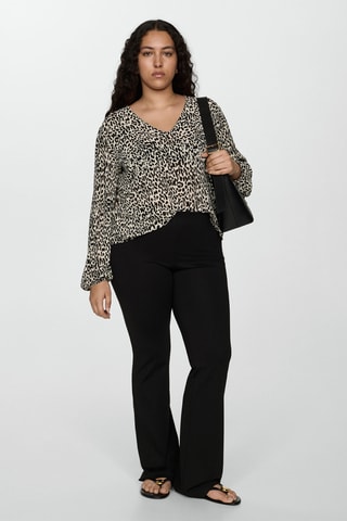 Blouse en imprimé animal - Beige
