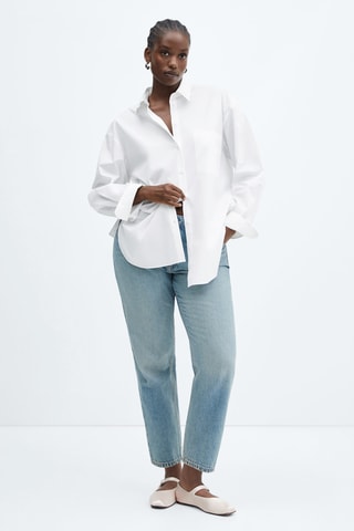 Chemise oversize poches - Blanc